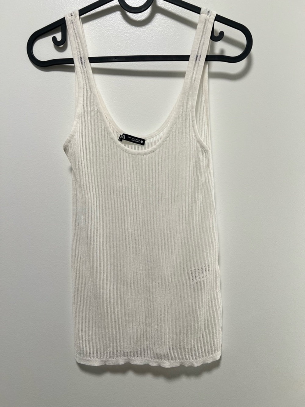 Zara White Ribbed Tank